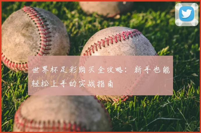 世界杯足彩购买全攻略:新手也能轻松上手的实战指南